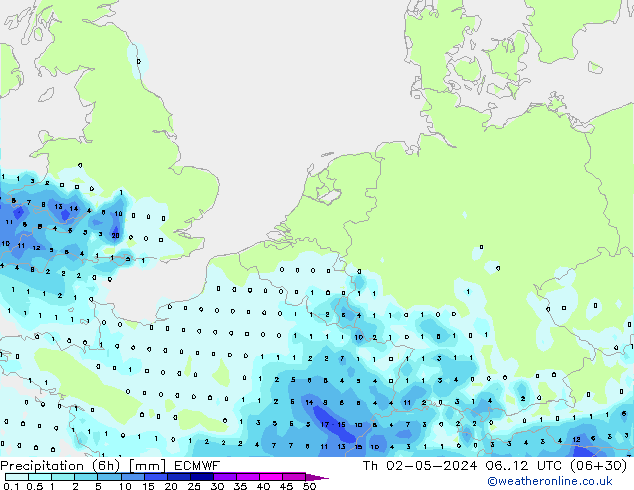 Z500/Yağmur (+YB)/Z850 ECMWF Per 02.05.2024 12 UTC