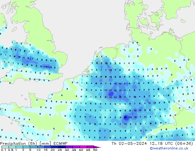 Z500/Rain (+SLP)/Z850 ECMWF Čt 02.05.2024 18 UTC