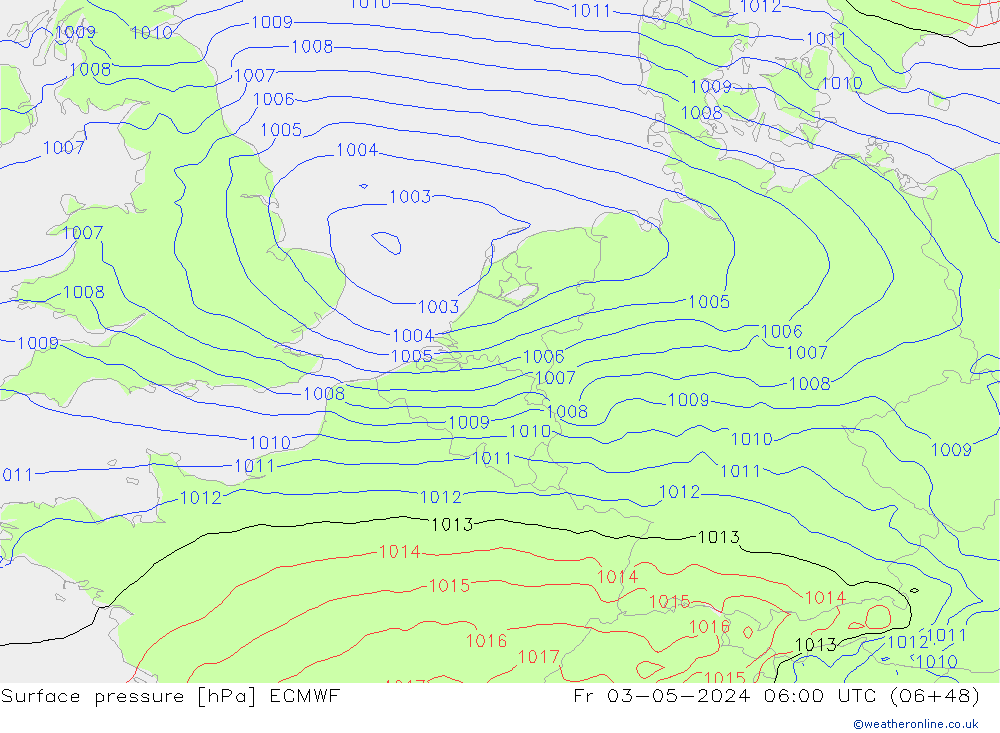 pression de l'air ECMWF ven 03.05.2024 06 UTC