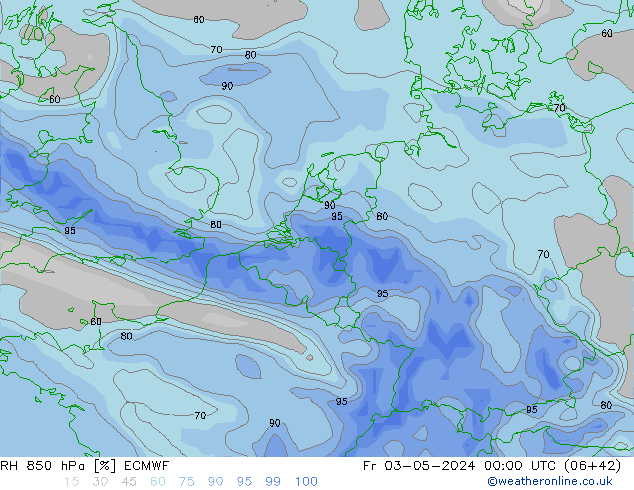 RH 850 hPa ECMWF Fr 03.05.2024 00 UTC