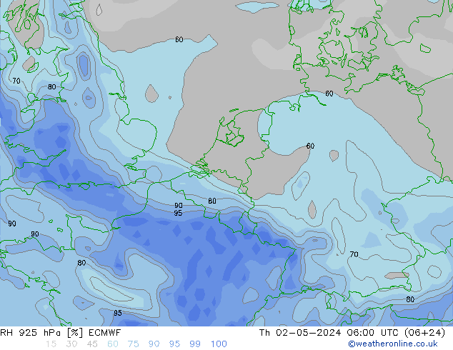 RH 925 hPa ECMWF Qui 02.05.2024 06 UTC