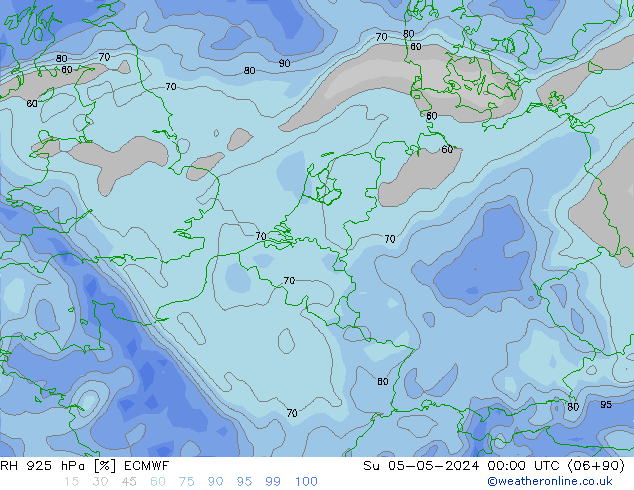 RH 925 hPa ECMWF So 05.05.2024 00 UTC