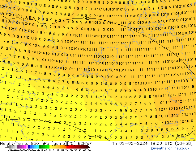 Z500/Rain (+SLP)/Z850 ECMWF Qui 02.05.2024 18 UTC