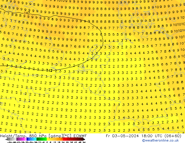 Z500/Rain (+SLP)/Z850 ECMWF pt. 03.05.2024 18 UTC