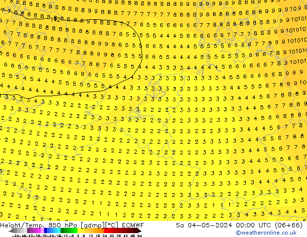 Z500/Rain (+SLP)/Z850 ECMWF Sa 04.05.2024 00 UTC