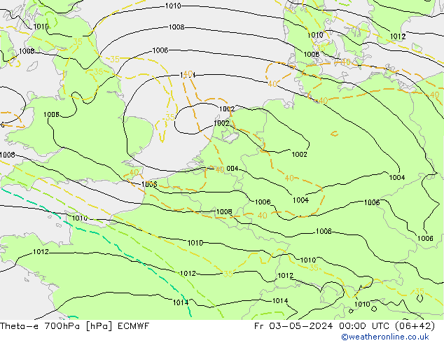 Theta-e 700hPa ECMWF  03.05.2024 00 UTC