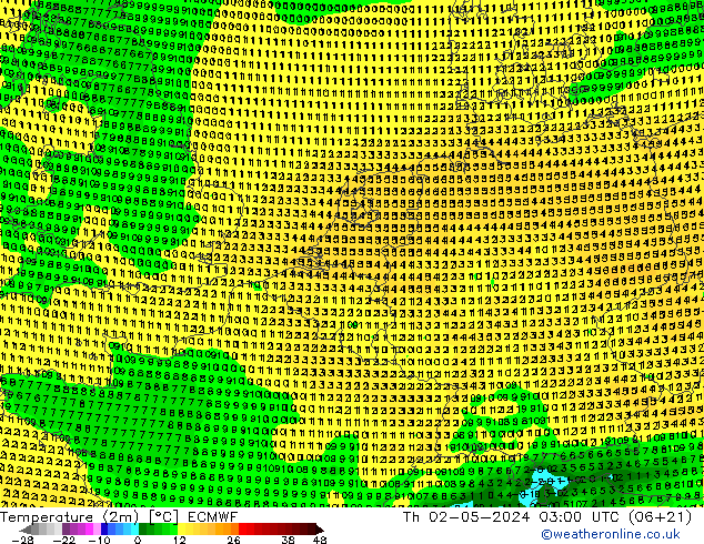 карта температуры ECMWF чт 02.05.2024 03 UTC