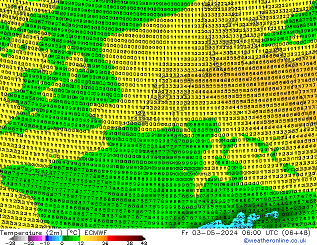 température (2m) ECMWF ven 03.05.2024 06 UTC