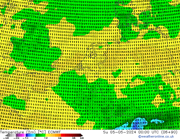 Temperaturkarte (2m) ECMWF So 05.05.2024 00 UTC