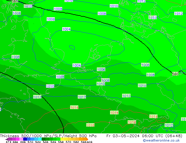 Thck 500-1000hPa ECMWF Fr 03.05.2024 06 UTC