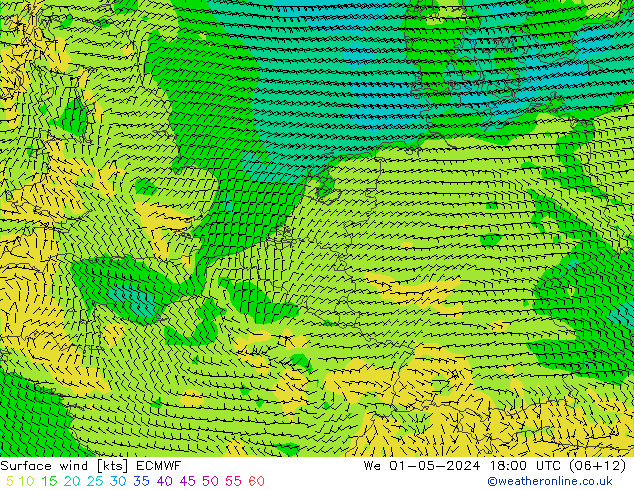 Bodenwind ECMWF Mi 01.05.2024 18 UTC