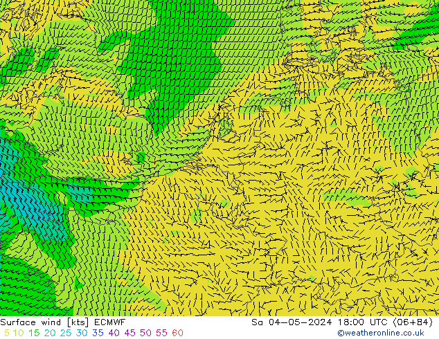 Surface wind ECMWF So 04.05.2024 18 UTC