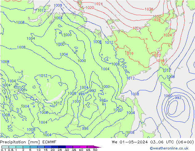 Precipitación ECMWF mié 01.05.2024 06 UTC