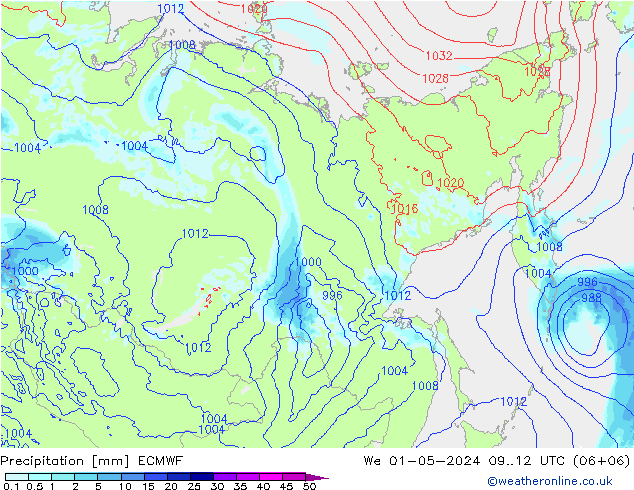 Precipitación ECMWF mié 01.05.2024 12 UTC