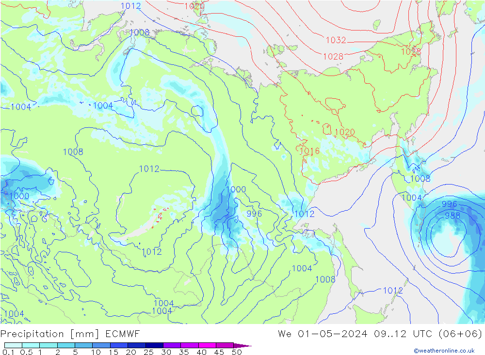 Precipitación ECMWF mié 01.05.2024 12 UTC