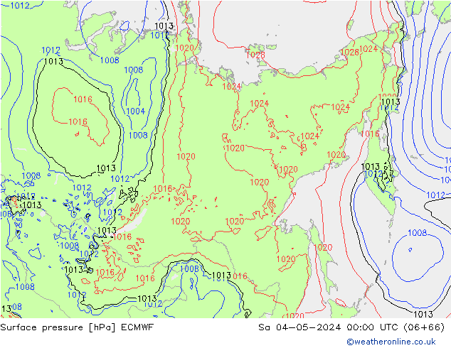 Surface pressure ECMWF Sa 04.05.2024 00 UTC