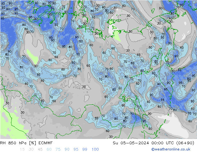 RH 850 hPa ECMWF Su 05.05.2024 00 UTC