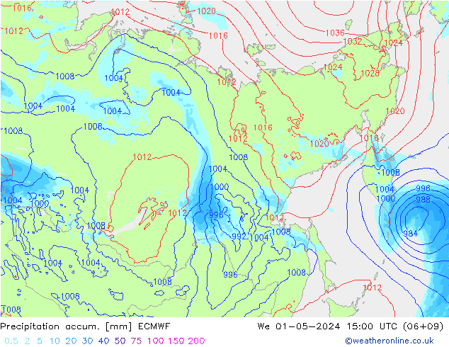 Precipitation accum. ECMWF  01.05.2024 15 UTC