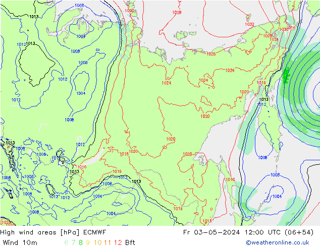 Izotacha ECMWF pt. 03.05.2024 12 UTC