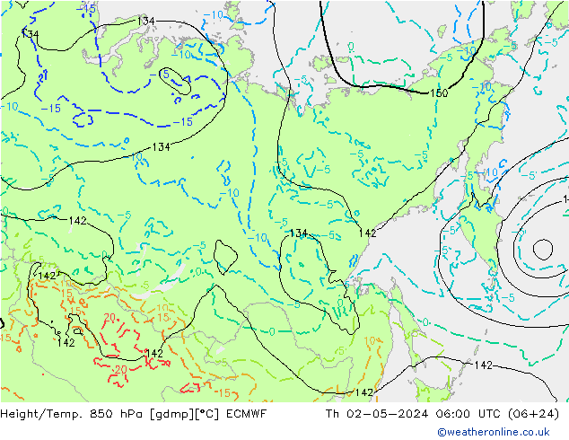 Z500/Rain (+SLP)/Z850 ECMWF Th 02.05.2024 06 UTC