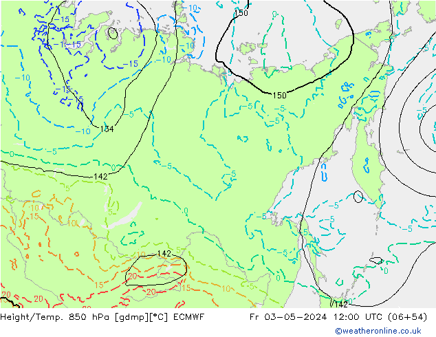 Z500/Rain (+SLP)/Z850 ECMWF Pá 03.05.2024 12 UTC