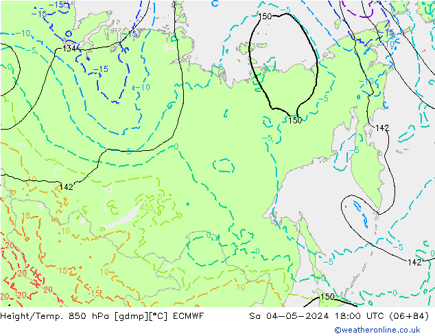 Z500/Rain (+SLP)/Z850 ECMWF sam 04.05.2024 18 UTC