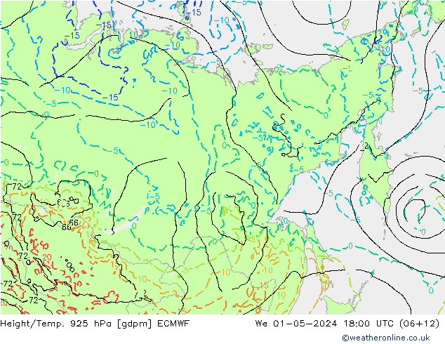 Height/Temp. 925 hPa ECMWF  01.05.2024 18 UTC