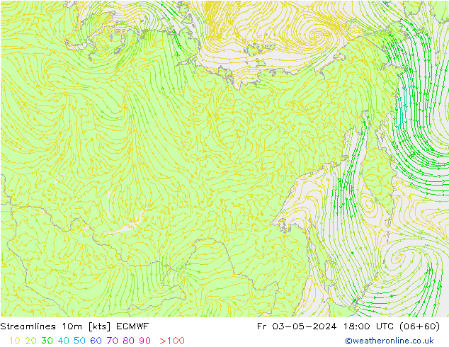 ветер 10m ECMWF пт 03.05.2024 18 UTC