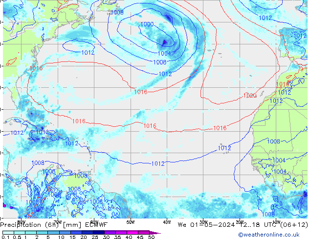 Z500/Rain (+SLP)/Z850 ECMWF  01.05.2024 18 UTC