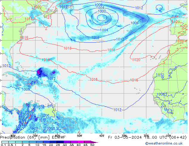 Z500/Rain (+SLP)/Z850 ECMWF Fr 03.05.2024 00 UTC