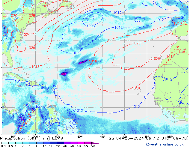 Z500/Rain (+SLP)/Z850 ECMWF sab 04.05.2024 12 UTC