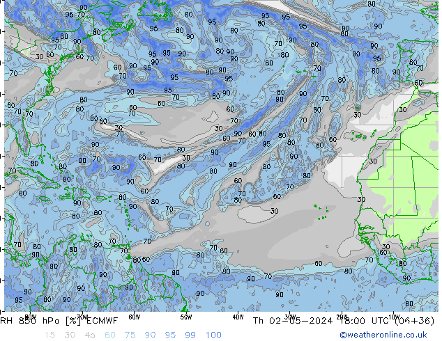 RH 850 hPa ECMWF Do 02.05.2024 18 UTC