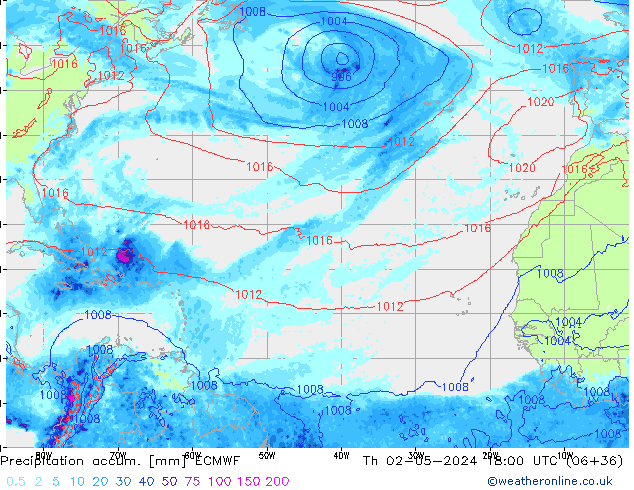 Precipitation accum. ECMWF gio 02.05.2024 18 UTC