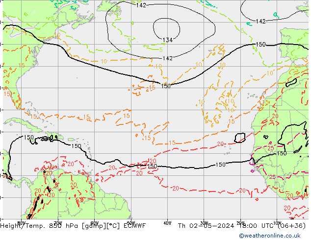 Z500/Rain (+SLP)/Z850 ECMWF gio 02.05.2024 18 UTC