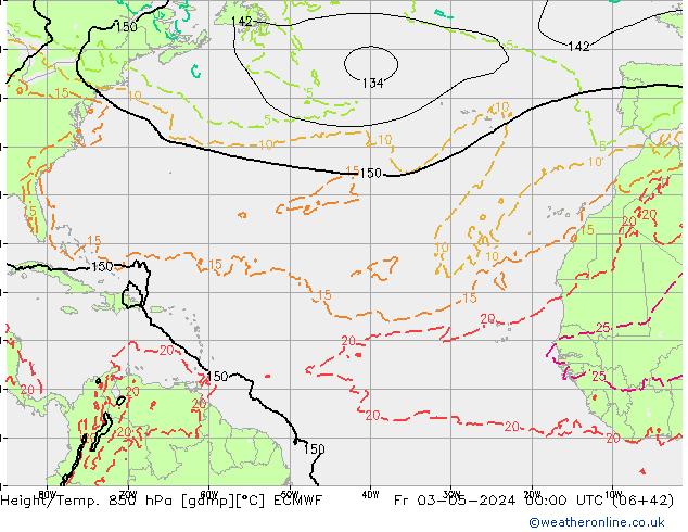 Z500/Rain (+SLP)/Z850 ECMWF Fr 03.05.2024 00 UTC