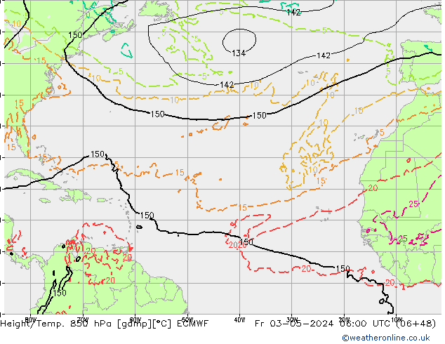 Height/Temp. 850 hPa ECMWF pt. 03.05.2024 06 UTC