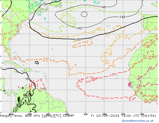 Z500/Rain (+SLP)/Z850 ECMWF ven 03.05.2024 12 UTC