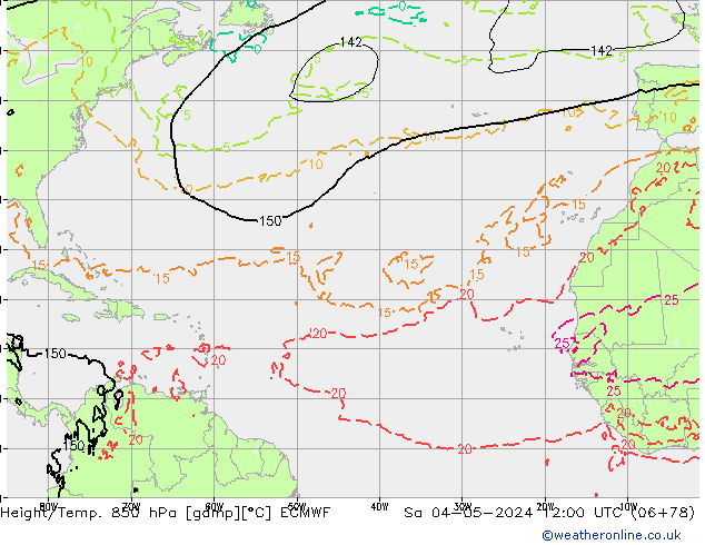 Z500/Rain (+SLP)/Z850 ECMWF sab 04.05.2024 12 UTC