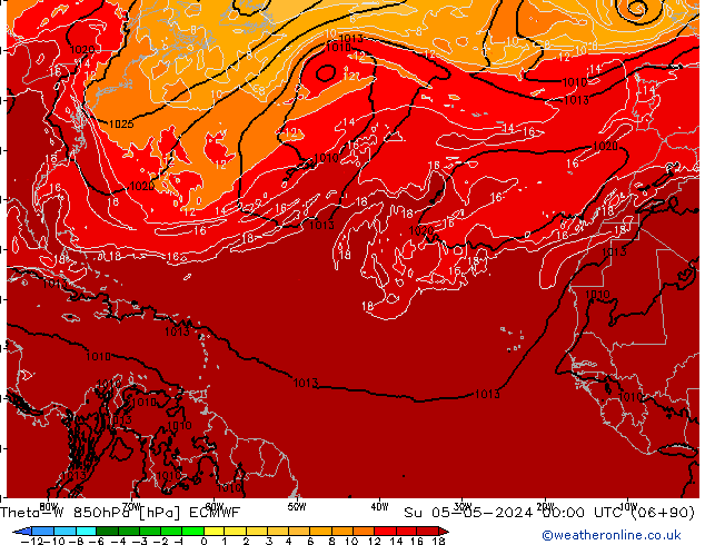 Theta-W 850hPa ECMWF dim 05.05.2024 00 UTC