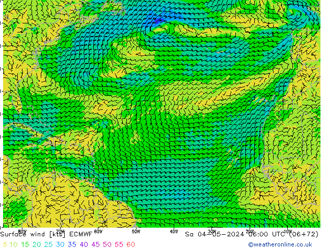 Surface wind ECMWF Sa 04.05.2024 06 UTC