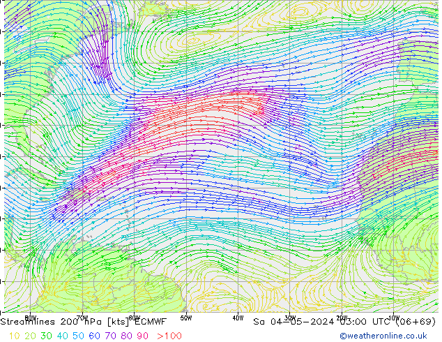 Streamlines 200 hPa ECMWF Sa 04.05.2024 03 UTC