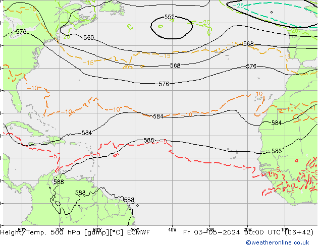 Z500/Rain (+SLP)/Z850 ECMWF Fr 03.05.2024 00 UTC