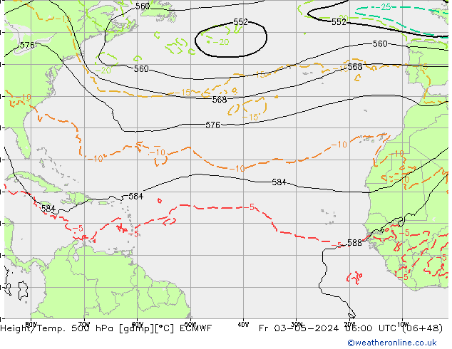 Z500/Rain (+SLP)/Z850 ECMWF  03.05.2024 06 UTC