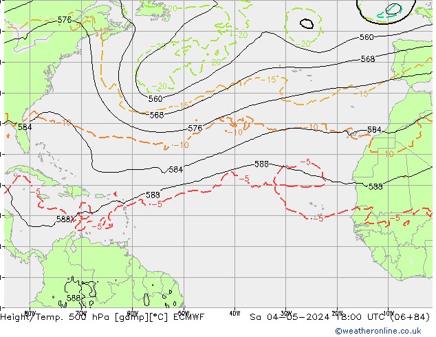 Z500/Yağmur (+YB)/Z850 ECMWF Cts 04.05.2024 18 UTC