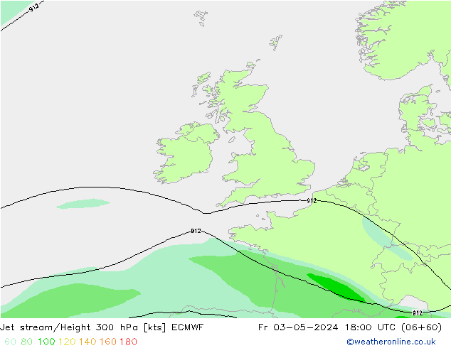 Prąd strumieniowy ECMWF pt. 03.05.2024 18 UTC