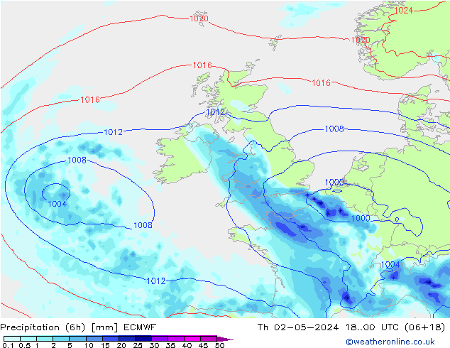 Z500/Rain (+SLP)/Z850 ECMWF Qui 02.05.2024 00 UTC