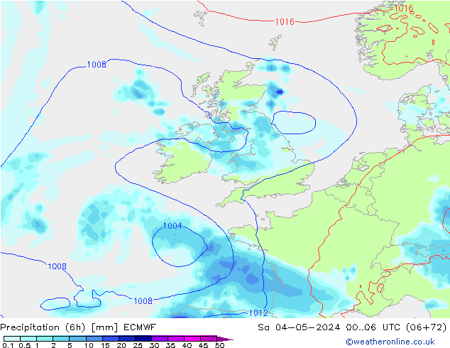 Z500/Rain (+SLP)/Z850 ECMWF Sa 04.05.2024 06 UTC