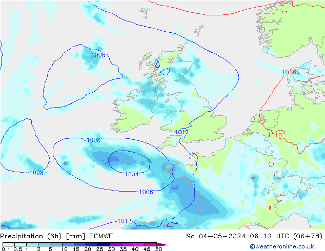 Z500/Rain (+SLP)/Z850 ECMWF Sa 04.05.2024 12 UTC