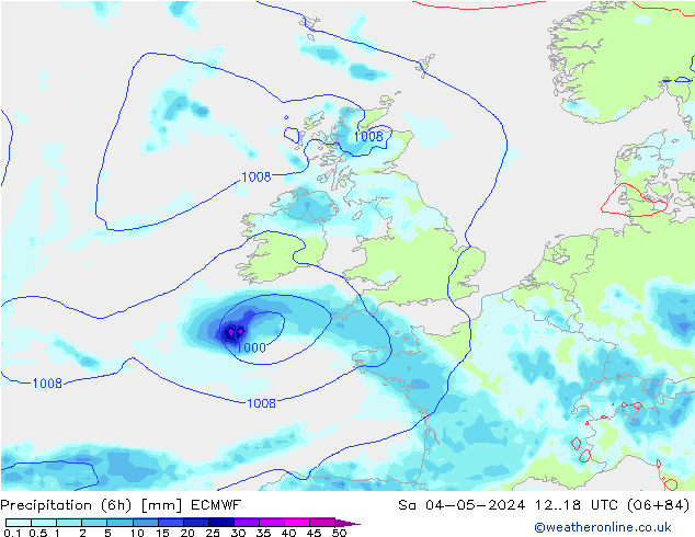 Z500/Yağmur (+YB)/Z850 ECMWF Cts 04.05.2024 18 UTC