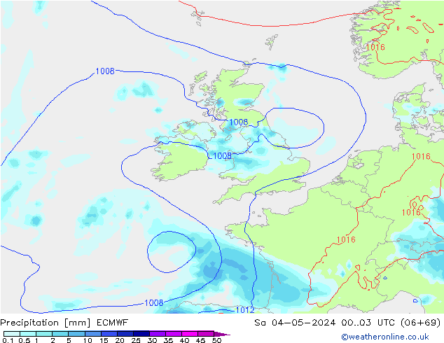 Precipitazione ECMWF sab 04.05.2024 03 UTC